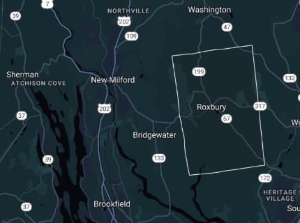 Map of Roxbury, CT.