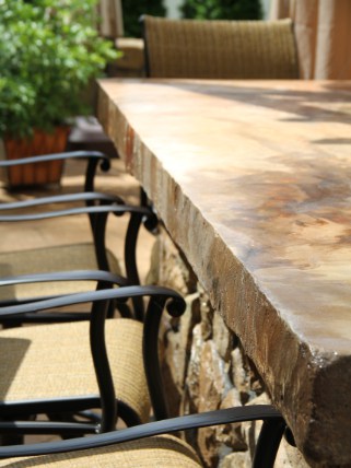 Outdoor bar seating.