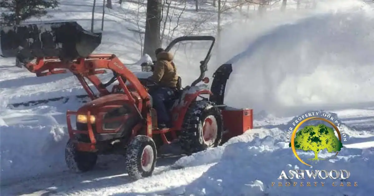 Snow removal service Cleared commercial drive after a snow removal service visit in western Connecticut.